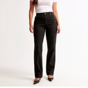 Abercrombie & Fitch 90's straight Ultra High Rise Black Jeans 31 12 regular
